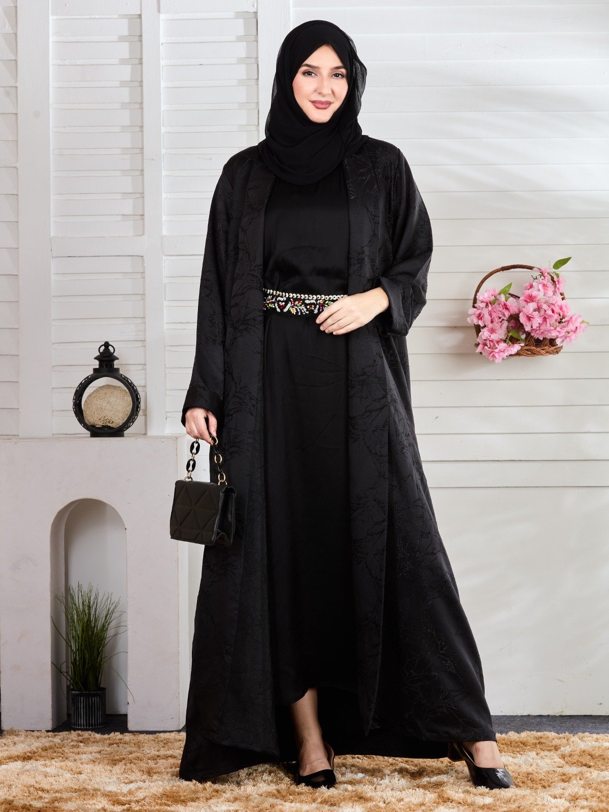 ISMERA - BLACK SATIN JACQUARD